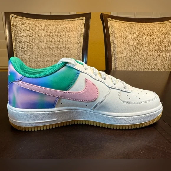 New Nike Air Force 1 Leather Sneaker Pink White Size US 6.5Y / 8 W - Picture 8 of 12